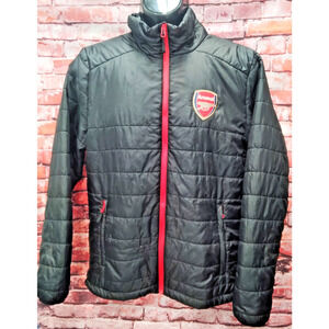 Arsenal Soccer Light Puffer Jacket Size Mens M Sporty Futbol Comfy Zip Outdoor